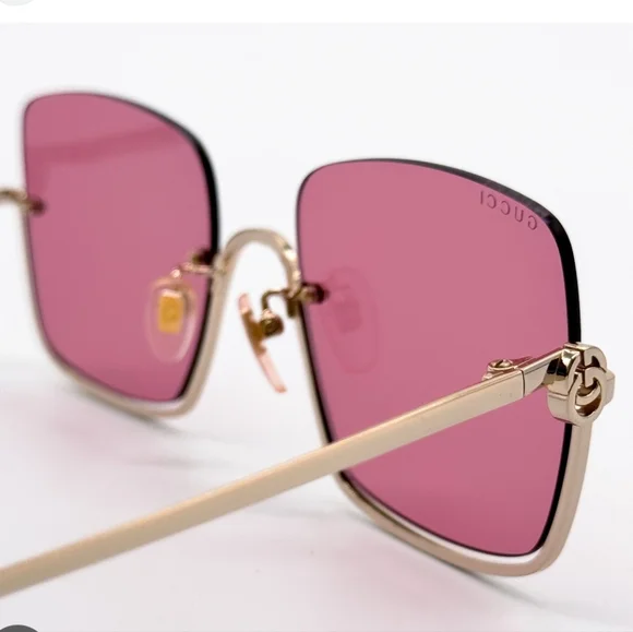 Gucci Gold Pink GG1279s 003 Pink Woman Sunglasses - Picture 11 of 13